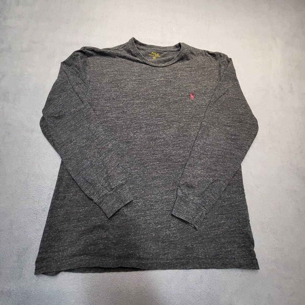 Polo Ralph Lauren Sweater Shirt Mens M Gray Long Sleeve Pullover